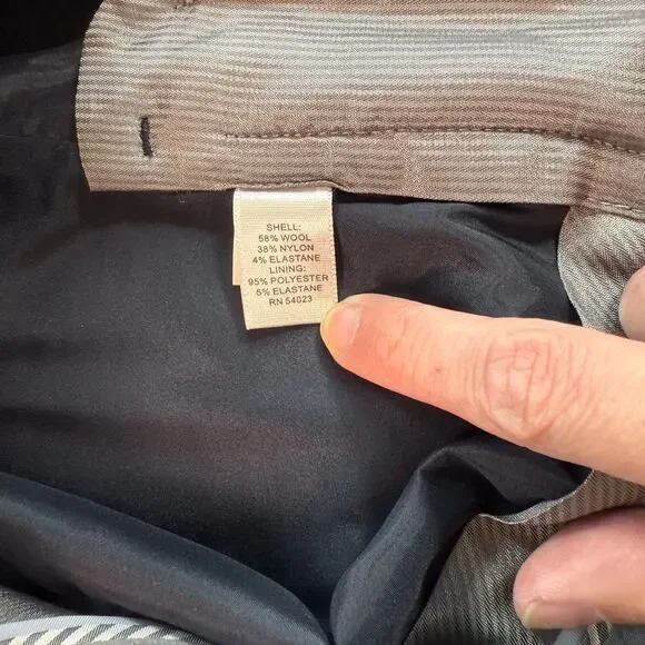 Banana Republic The Logan Fit Wool Blend Plaid Dress Pants Gray Size 6 - Picture 7 of 8